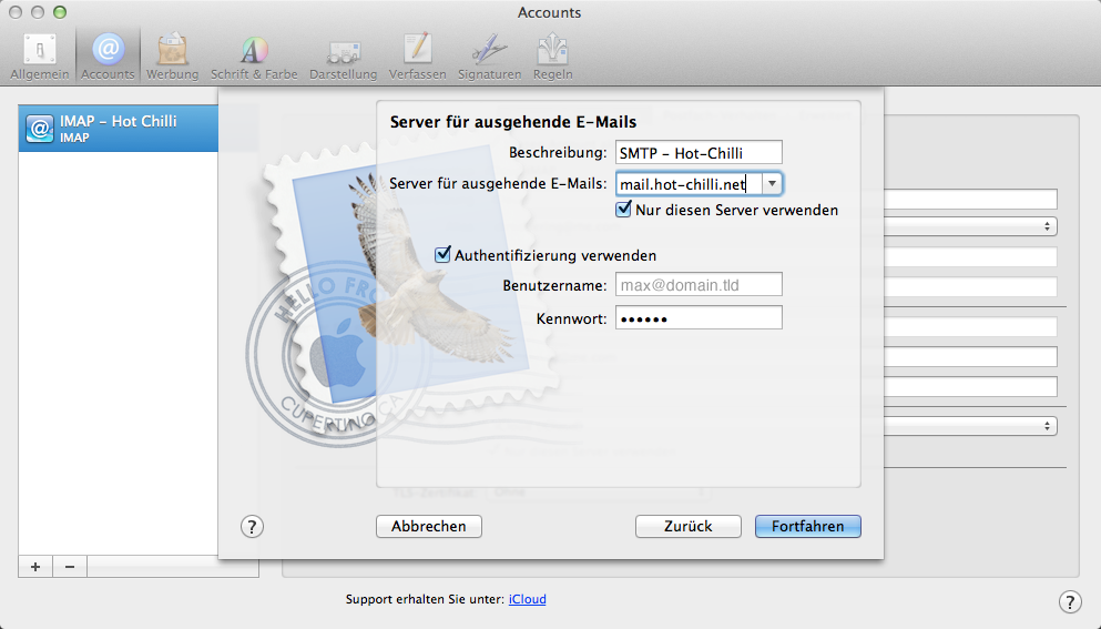 IMAP-/SMTP-Setup #3 für Apple Mail (OSX)