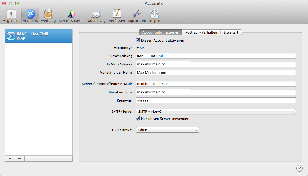 IMAP-/SMTP-Setup #5 für Apple Mail (OSX)